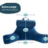 imageLINENSPA Reading Pillow with Shredded Memory Foam Back Pillow for Sitting in Bed Reading Gaming Watching TV  Chair Pillow with Arms Dorm Room Essentials StoneNavy