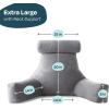 imageLINENSPA Reading Pillow with Shredded Memory Foam Back Pillow for Sitting in Bed Reading Gaming Watching TV  Chair Pillow with Arms Dorm Room Essentials StoneStone
