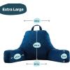 imageLINENSPA Reading Pillow with Shredded Memory Foam Back Pillow for Sitting in Bed Reading Gaming Watching TV  Chair Pillow with Arms Dorm Room Essentials StoneNavy