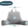 imageLINENSPA Reading Pillow with Shredded Memory Foam Back Pillow for Sitting in Bed Reading Gaming Watching TV  Chair Pillow with Arms Dorm Room Essentials StoneStone