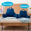 imageLINENSPA Reading Pillow with Shredded Memory Foam Back Pillow for Sitting in Bed Reading Gaming Watching TV  Chair Pillow with Arms Dorm Room Essentials StoneNavy