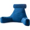imageLINENSPA Reading Pillow with Shredded Memory Foam Back Pillow for Sitting in Bed Reading Gaming Watching TV  Chair Pillow with Arms Dorm Room Essentials StoneNavy
