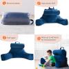 imageLINENSPA Reading Pillow with Shredded Memory Foam Back Pillow for Sitting in Bed Reading Gaming Watching TV  Chair Pillow with Arms Dorm Room Essentials StoneNavy