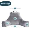 imageLINENSPA Reading Pillow with Shredded Memory Foam Back Pillow for Sitting in Bed Reading Gaming Watching TV  Chair Pillow with Arms Dorm Room Essentials StoneStone