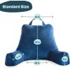 imageLINENSPA Reading Pillow with Shredded Memory Foam Back Pillow for Sitting in Bed Reading Gaming Watching TV  Chair Pillow with Arms Dorm Room Essentials StoneNavy