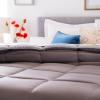 imageLINENSPA White Down Alternative Comforter and Duvet Insert  AllSeason Comforter with Box Stitch and 8 Duvet Loops  Bedding for Kids Teens and Adults  QueenStoneCharcoal