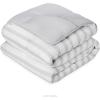 imageLINENSPA White Down Alternative Comforter and Duvet Insert  AllSeason Comforter with Box Stitch and 8 Duvet Loops  Bedding for Kids Teens and Adults  QueenGreyWhite Stripe
