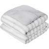 imageLINENSPA White Down Alternative Comforter and Duvet Insert  AllSeason Comforter with Box Stitch and 8 Duvet Loops  Bedding for Kids Teens and Adults  QueenGreyWhite Stripe