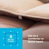 imageLINENSPA White Down Alternative Comforter and Duvet Insert  AllSeason Comforter with Box Stitch and 8 Duvet Loops  Bedding for Kids Teens and Adults  QueenSandMocha