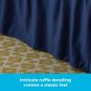 imageLinenspa 14 Inch Microfiber Ruffle Bed Skirt  Wrinkle and Fade Resistant  Machine Washable  Easy Use Ruffle Bed SkirtNavy