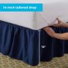 imageLinenspa 14 Inch Microfiber Ruffle Bed Skirt  Wrinkle and Fade Resistant  Machine Washable  Easy Use Ruffle Bed SkirtNavy