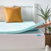 imageLinenspa 3 Inch Gel Swirl Memory Foam Mattress Topper  Cooling Gel Infused  Pressure Relieving Bed Topper  Mattress Pad  CertiPUR Certified  Queen SizeKing