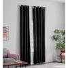 imageLinenspa 85 Blackout Curtain 2 Panels Set  White Curtains 63 Inch Length  Thermal Insulated Noise Reducing  Dorm Room EssentialsBlack