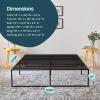 imageLinenspa Folding Metal Platform Bed Frame  No Box Spring Needed  Underbed Storage  Simple Tool Free Assembly  Mattress Foundation  14quot High  Traditional Design  Sturdy Steel  Twin XL SizeFull