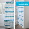 imageLinenspa Green Leaf Shower Curtain Water Resistant Machine Washable Polyester Dorm Room EssentialsBlue Ocean Stripe