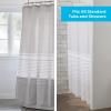 imageLinenspa Green Leaf Shower Curtain Water Resistant Machine Washable Polyester Dorm Room EssentialsGray Stripe