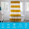 imageLinenspa Green Leaf Shower Curtain Water Resistant Machine Washable Polyester Dorm Room EssentialsYellow Rugby Stripe