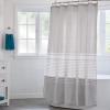 imageLinenspa Green Leaf Shower Curtain Water Resistant Machine Washable Polyester Dorm Room EssentialsGray Stripe