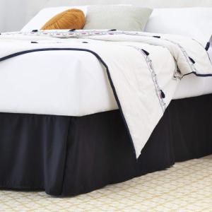 imageLinenspa 14 Inch Wrinkle and Fade ResistantMachine WashableEasy Use Pleated Microfiber Bed Skirt Queen NavyBlack