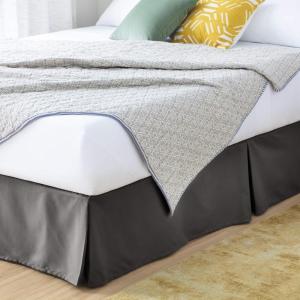 imageLinenspa 14 Inch Wrinkle and Fade ResistantMachine WashableEasy Use Pleated Microfiber Bed Skirt Queen NavyGraphite