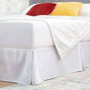 imageLinenspa 14 Inch Wrinkle and Fade ResistantMachine WashableEasy Use Pleated Microfiber Bed Skirt Queen NavyWhite