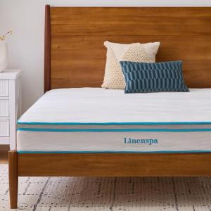imageLinenspa 6 Inch Mattress  Firm Feel  Bonnell Spring with Foam Layer  Mattress in a Box  Youth or Kids Bed  Guest Bedroom  Durable and Breathable Support  Affordable  Twin XL SizeCalifornia King