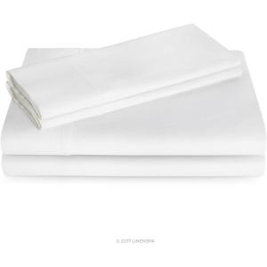 imageLinenspa 600 Thread Count Ultra Soft Deep Pocket Cotton Blend Sheet Set  Full  SandWhite
