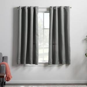 imageLinenspa 85 Blackout Curtain 2 Panels Set  White Curtains 63 Inch Length  Thermal Insulated Noise Reducing  Dorm Room EssentialsGrey