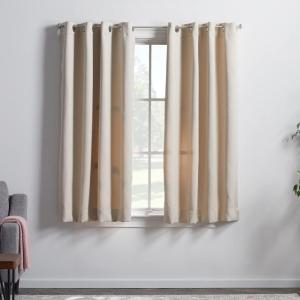 imageLinenspa 85 Blackout Curtain 2 Panels Set  White Curtains 63 Inch Length  Thermal Insulated Noise Reducing  Dorm Room EssentialsTan