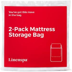 imageLinenspa Mattress Bag  2 Pack QueenFull Mattress Bags for Moving and Storage  Mattress Protection  Polyurethane Mattress Storage bag QueenFull Clear2pack