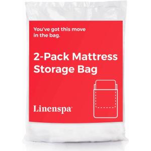 imageLinenspa Mattress Bag  2 Pack QueenFull Mattress Bags for Moving and Storage  Mattress Protection  Polyurethane Mattress Storage bag QueenFull ClearClear