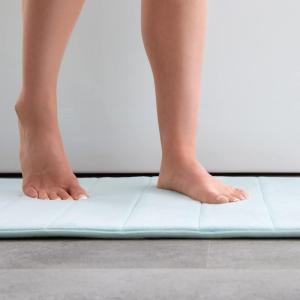 imageLinenspa Memory Foam Bath Mat  1 Piece NonSlip Water Absorbent FastDrying Machine Washable Bath Rug For Bathroom  Dorm Room EssentialsAqua